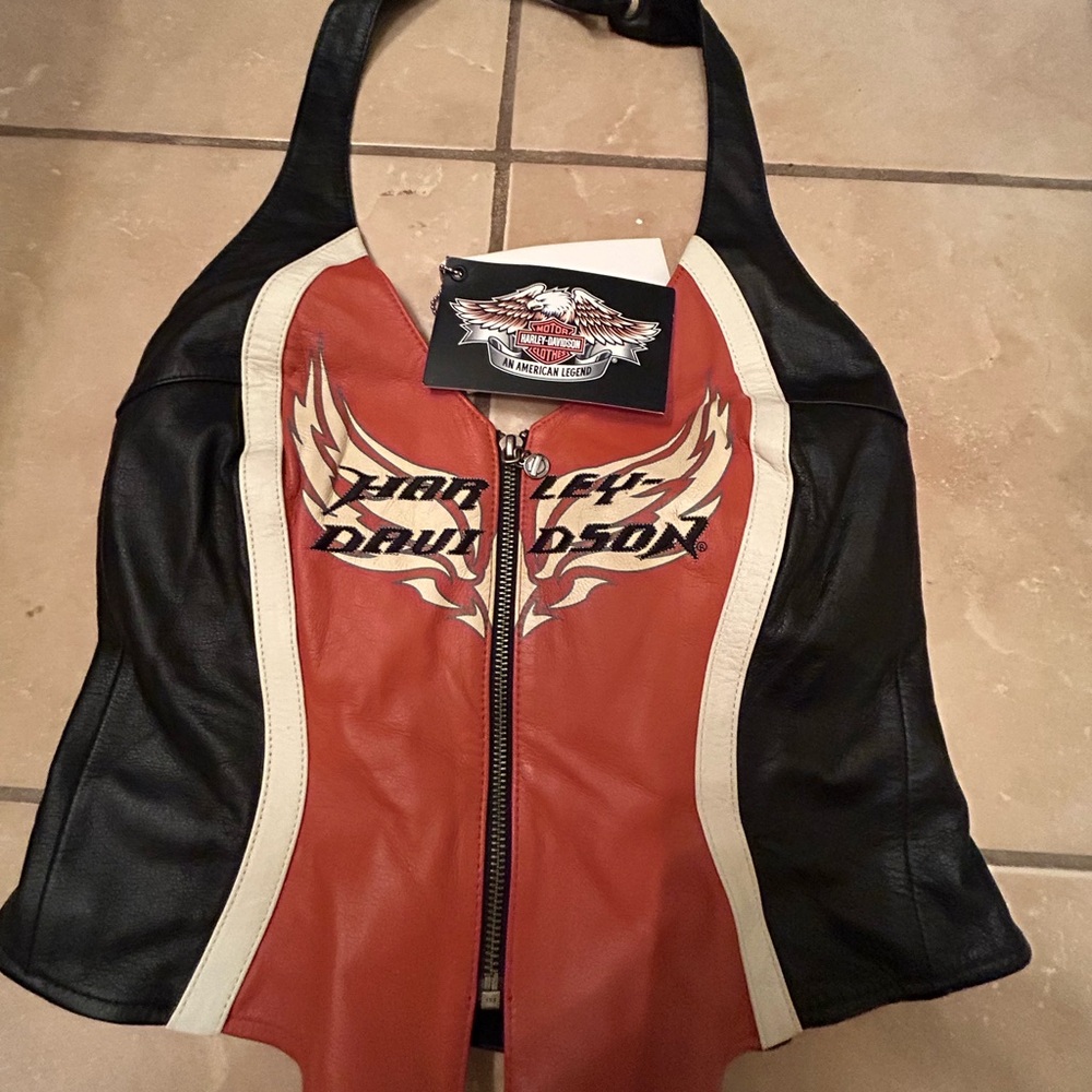 Authentic Vintage Harley-Davidson Leather Halter Top